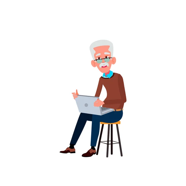 Europäischer Greis-Vektor. Ältere Menschen. Senior Person. Isolierte Cartoon-Illustration — Stockvektor