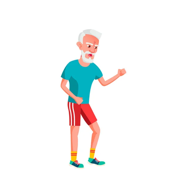 Europese oude man vector. Ouderen. Senior person. Geïsoleerde cartoon illustratie — Stockvector