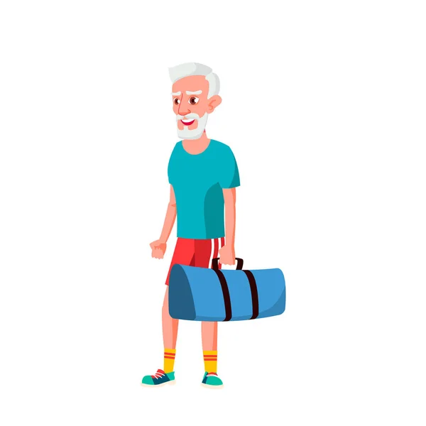 European Old Man Vector. Personas mayores. Persona mayor. Ilustración de dibujos animados aislados — Vector de stock
