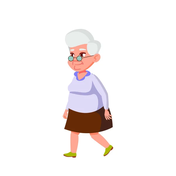 Kaukasische oude vrouw vector. Ouderen. Senior person. Geïsoleerde cartoon illustratie — Stockvector