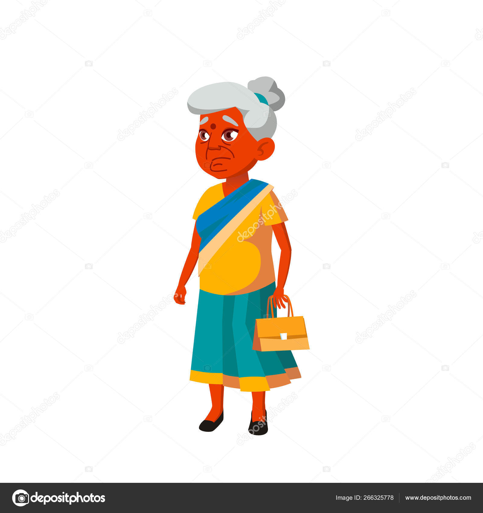 Indian Old Woman Vector. Elderly People. Senior Person. Isolated Cartoon  Illustration Stock Vector Image by ©pikepicture #266325778