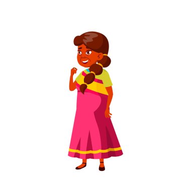 Hintli Yaşlı Kadın Vektörü. Yaşlı insanlar. Kıdemli Kişi. İzole Karikatür İllüstrasyon