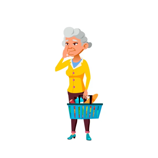 アジアの老婦人ベクトル。高 齢 者。シニアパーソン。孤立した漫画のイラスト — ストックベクタ