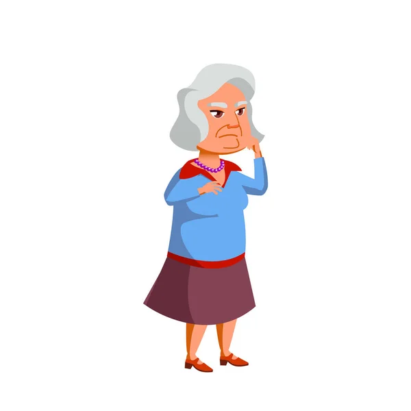 Aziatische oude vrouw vector. Ouderen. Senior person. Geïsoleerde cartoon illustratie — Stockvector