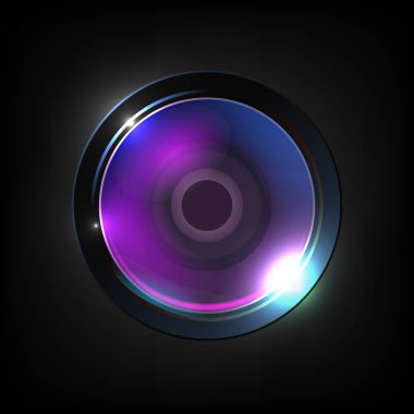 Gerçekçi Yüksek Kaliteli Fotoğraf Optik Lens Vektör