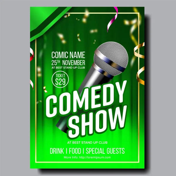 Bannière élégante moderne Flyer Of Comedy Show Vector — Image vectorielle