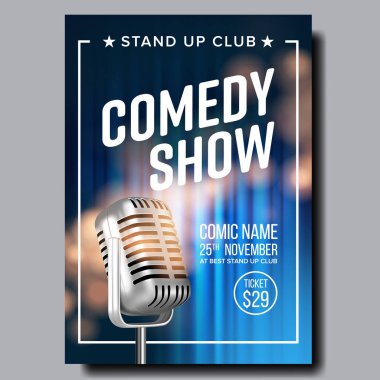 Club Vector komedi gösterisi için Banner Davetiye