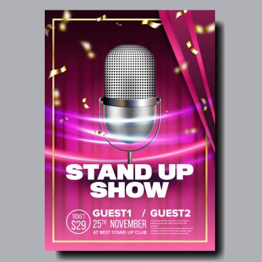 Reklam Kartı Banner Stand Up Show Vektör açık