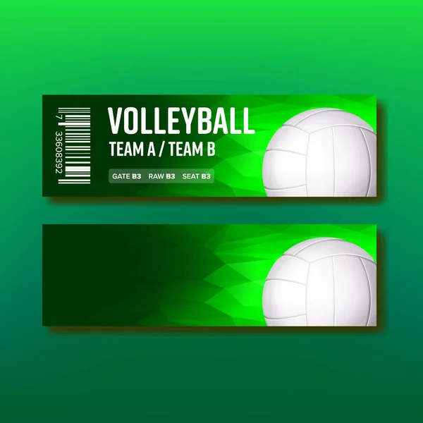 Colorful Ticket On Volleyball Template Vector