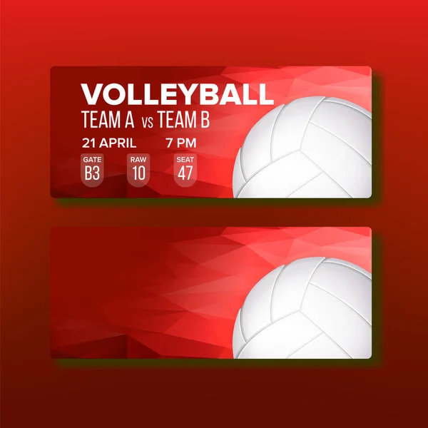 Coupon rouge sur le vecteur de modèle de jeu de volleyball — Image vectorielle
