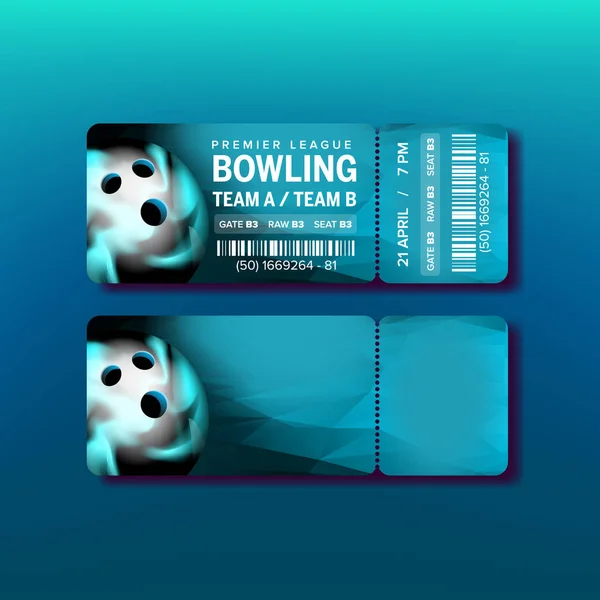 Biglietto sulla Premier League of Bowling Game Vector — Vettoriale Stock