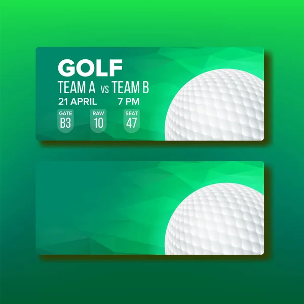 高尔夫锦标赛比赛模板矢量的优惠券 — 图库矢量图片