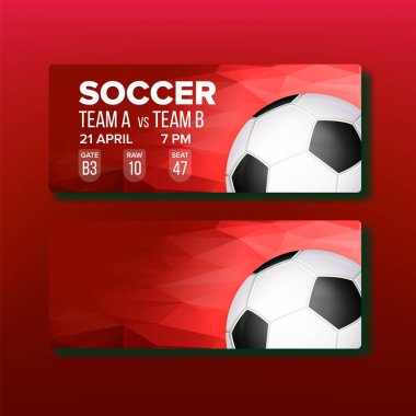 Futbol Spor Oyunu Şablon Vektör On Kırmızı Kupon