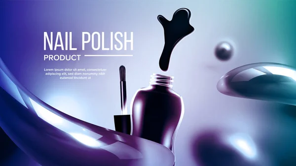 Butelka z niebieskim paznokci Polski produkt banner wektor — Wektor stockowy