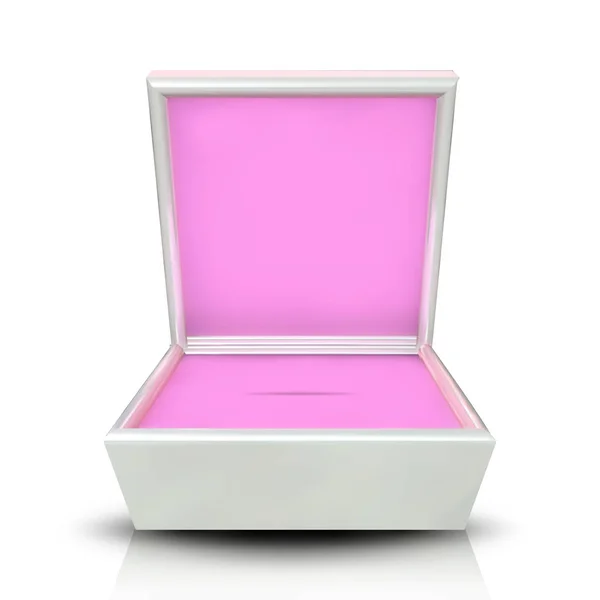 Крупный план Beautiful White Square Jewelry Box Vector — стоковый вектор