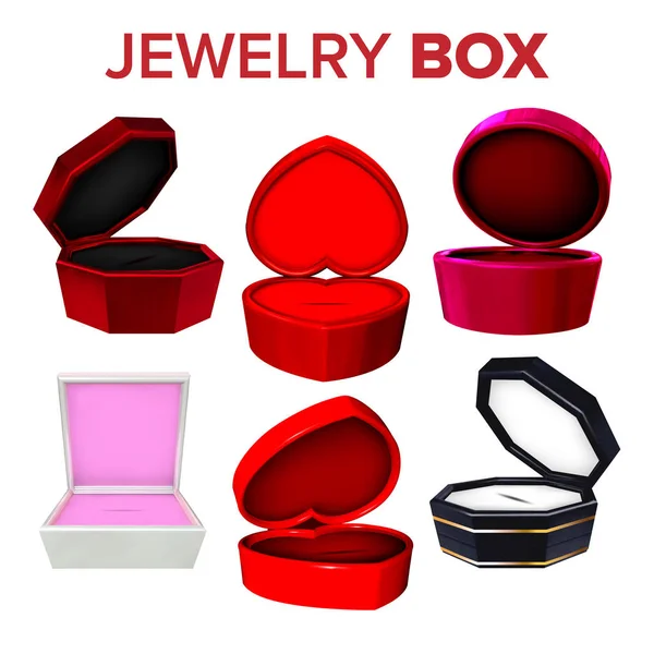 Collection élégante de boîte à bijoux Set vectoriel — Image vectorielle