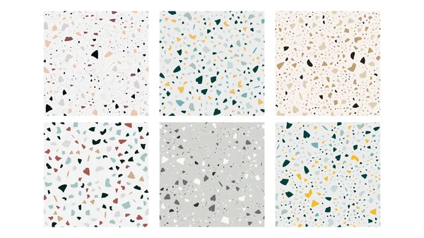 Terrazo suelo inconsútil patrones conjunto vector — Archivo Imágenes Vectoriales