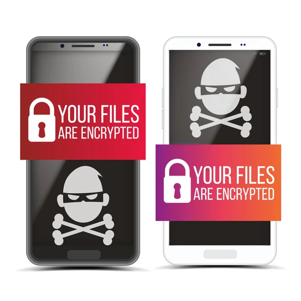 Smartphone cracking con pirata Malware Set vettoriale — Vettoriale Stock