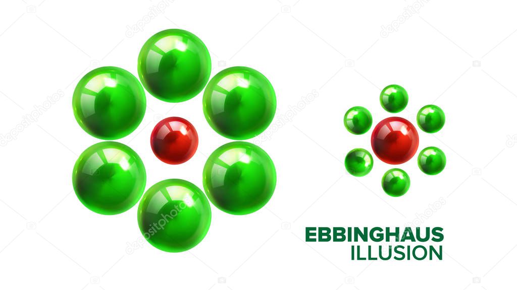 Optical Ebbinghaus Illusion With Balls Vector