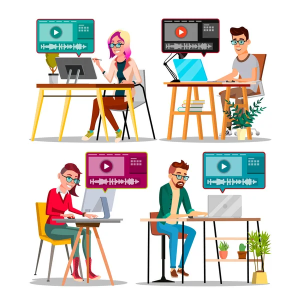 Professionele personage-editor Working Set vector — Stockvector