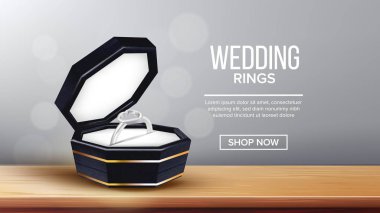 Kutu Içinde kalp formu Ile Ring açılış sayfası vector