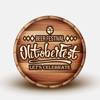 Oyma davetiye vektör Ile ahşap varil