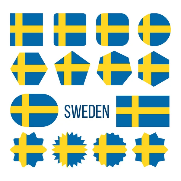 Вектор наборов иконок для коллекции флагов Швеции — стоковый вектор