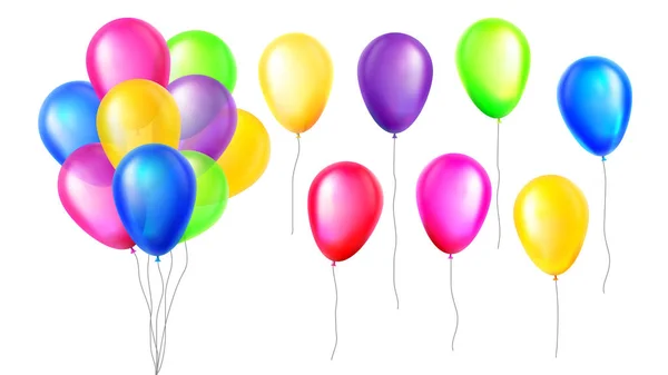 Design mångfärgad helium luft ballonger set Vector — Stock vektor