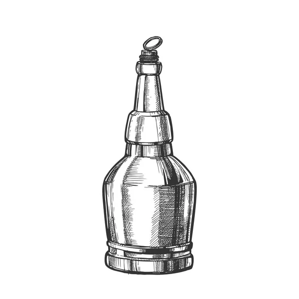 ビールベクトルの手描きネジキャップクローズドボトル — ストックベクタ