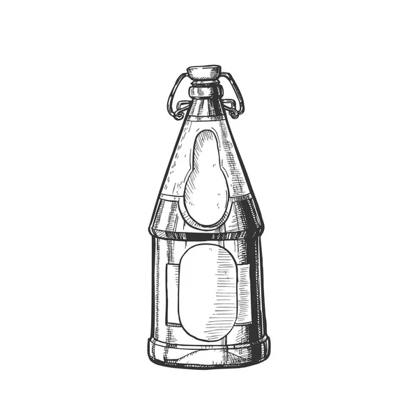 Garrafa de cerveja em branco desenhada com vetor de barra Stopper —  Vetores de Stock