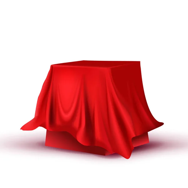 Vector de tabla cuadrada de mantel rojo oculto diseño — Vector de stock