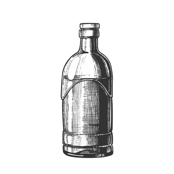 Vetor de garrafa de vidro fechado padrão da bebida Tequila — Vetor de Stock