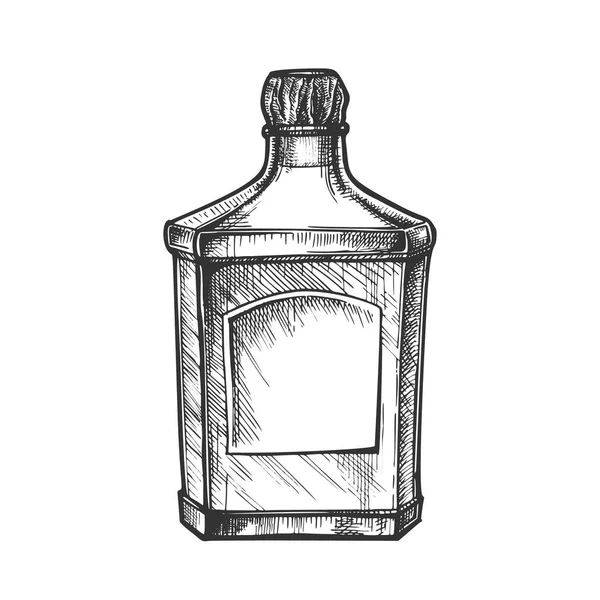 Vierkante klassieke Tequila fles met kurk Cap vector — Stockvector