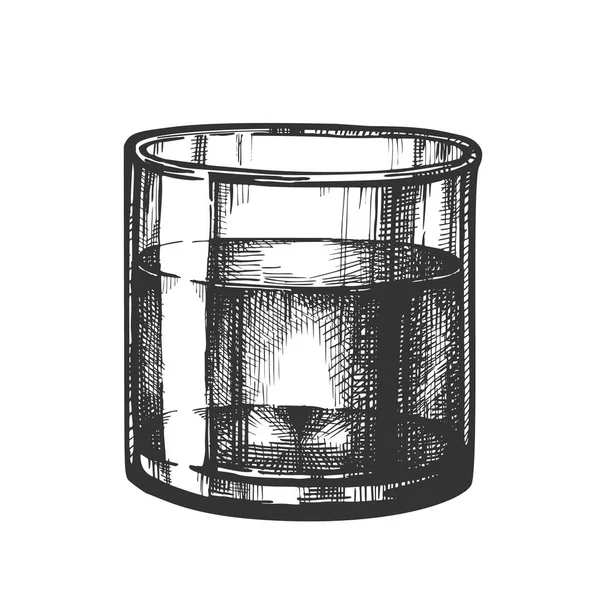 Vector de agua de pureza sana fresca de vidrio dibujado a mano — Vector de stock