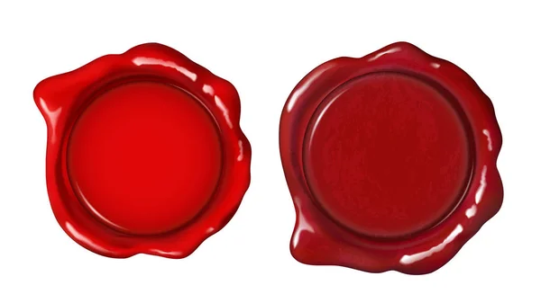 Selo de cera vermelha redonda antiga com vetor de espaço de cópia — Vetor de Stock