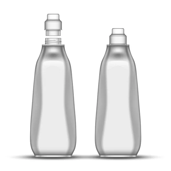 Lavavajillas en blanco Vector de botella de plástico blanqueador — Vector de stock