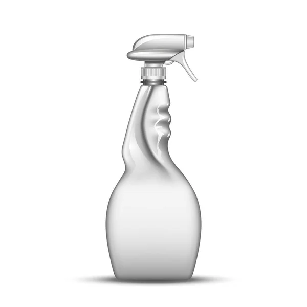 Vetor líquido de limpeza de garrafas de pulverização de plástico em branco — Vetor de Stock