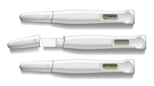 Elektronische zwangerschaps test met dop set vector — Stockvector