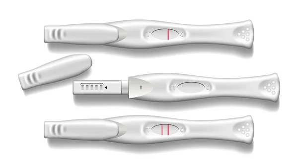 Πλαστική δοκιμή εγκυμοσύνης με διάνυσμα μπλε ΚΑΠ — Διανυσματικό Αρχείο