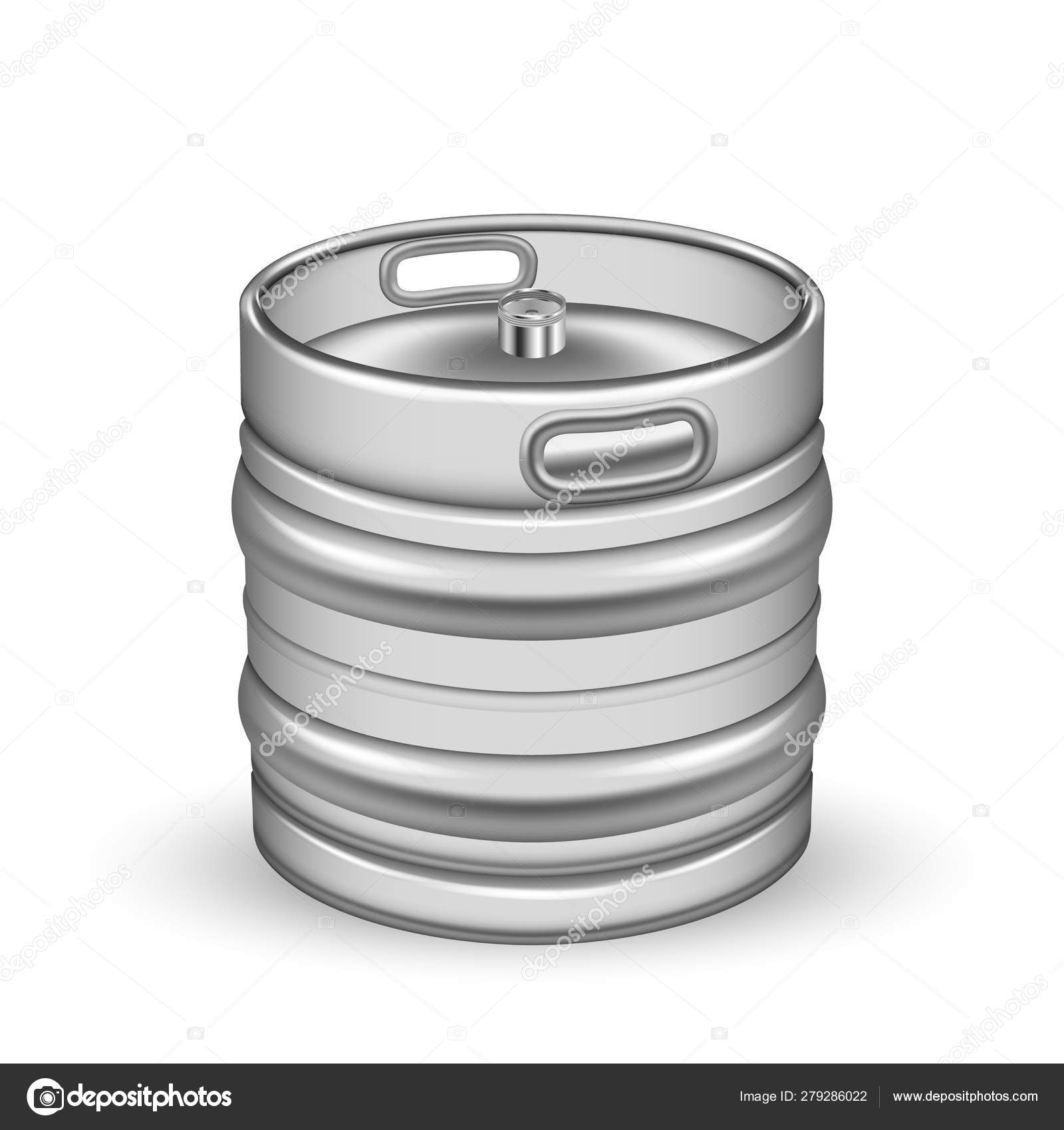 Classic Chrome Metallic Cider Keg Barrel Vector — Stock Vector © pikepicture 279286022
