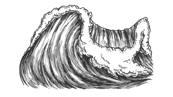 Rozlomení vektoru mořské vlny v Tichém oceánu — Stockový vektor