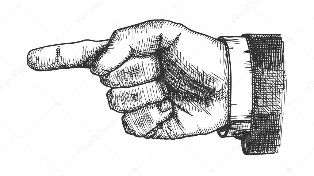 Male Hand Pointer Finger Showing Gesture Vector