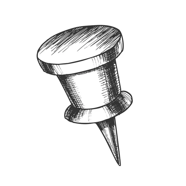 Papelaria Pushpin com cilindro forma Top Vector —  Vetores de Stock
