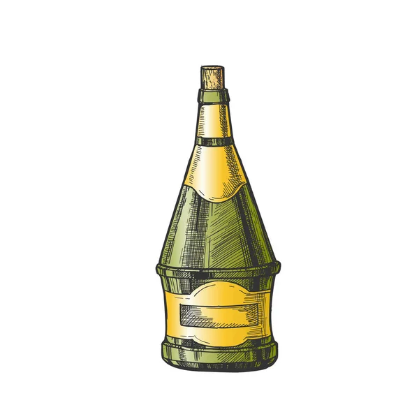 ワインベクトルの円錐形の手描きのカラーボトル — ストックベクタ