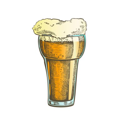 El Çizilmiş Cam Renk Köpük Bubble İçecek Vektör