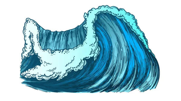 Cor Quebrando Oceano Pacífico Vetor de tempestade de ondas marinhas —  Vetores de Stock