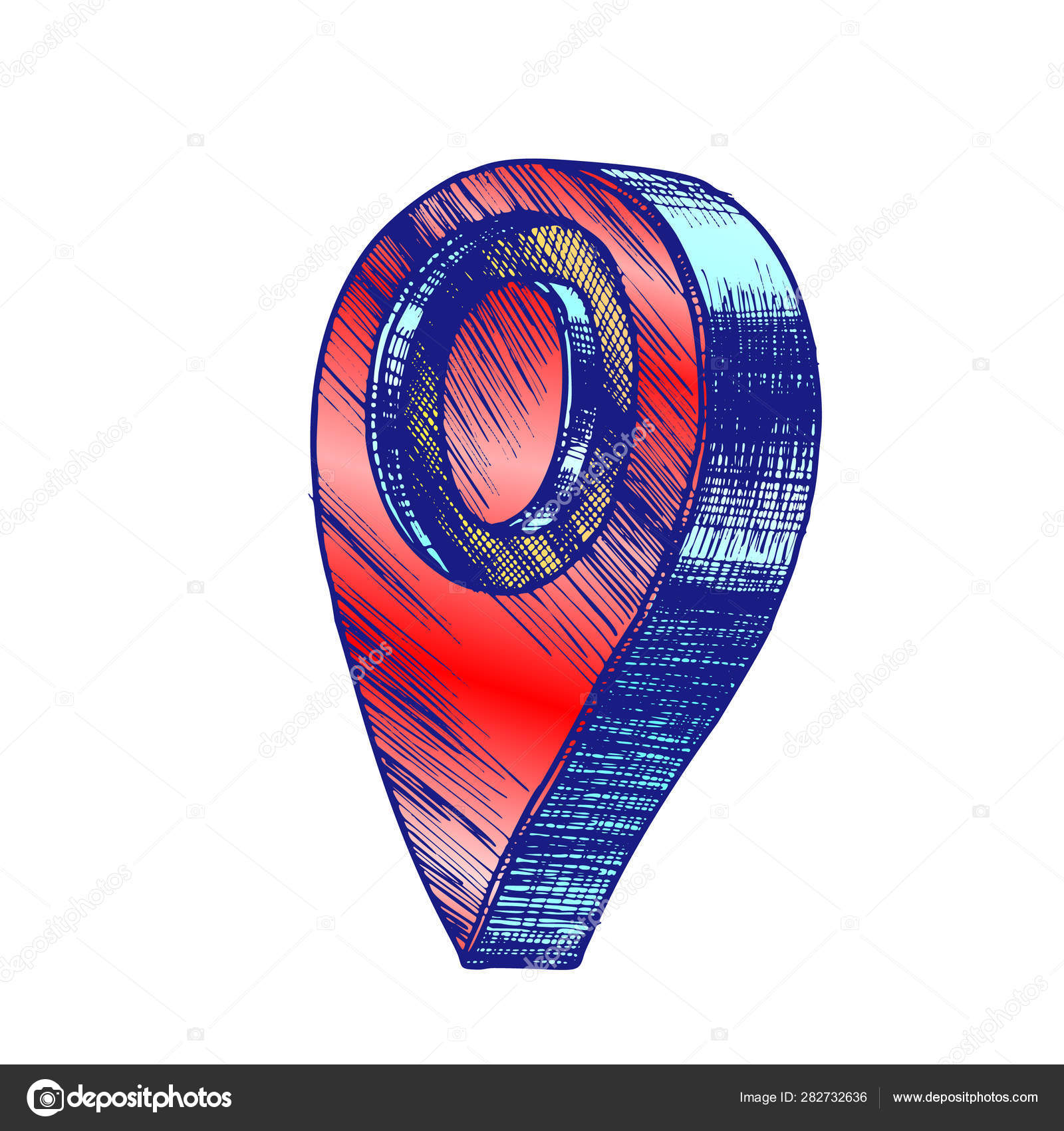 Mapa De Navegación De Color Puntero Gps Ubicación Símbolo