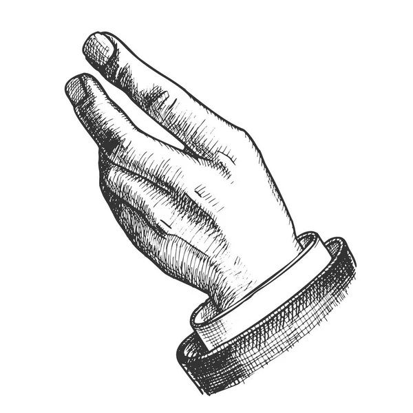 Biznesmen ręka zrobić gest Handrysowane Vector — Wektor stockowy