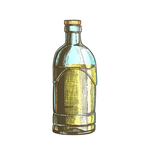 Cor Vetor de garrafa de vidro fechado padrão da bebida Tequila — Vetor de Stock