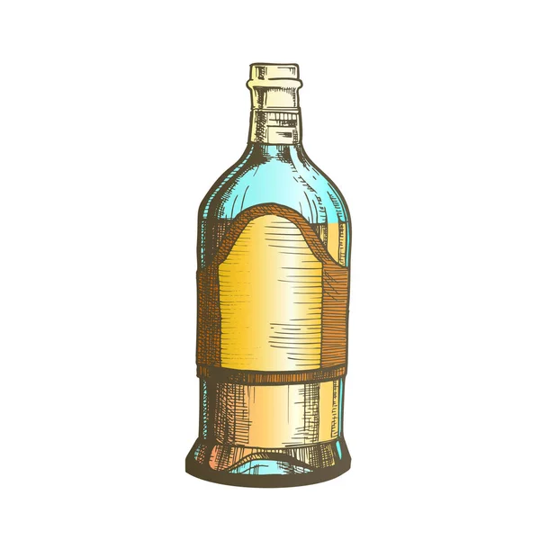 Cor Fechado Alto Clássico Mexicano Tequila Bottle Vector — Vetor de Stock